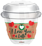 I Love You A Latte Coffee Cup 18″ Foil Balloon by Convergram from Instaballoons