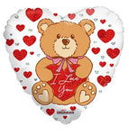 I Love You Bear Heart 18″ Foil Balloon by Convergram from Instaballoons