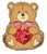 I Love You Bear with Bow 18″ Foil Balloon by Convergram from Instaballoons