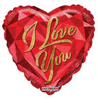 I Love You Gem Hearts 18″ Foil Balloon by Convergram from Instaballoons
