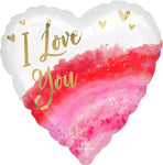 I Love You Geode Watercolor Heart 28″ Foil Balloon by Anagram from Instaballoons