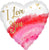 I Love You Geode Watercolor Heart 28″ Foil Balloon by Anagram from Instaballoons