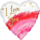 I Love You Geode Watercolor Heart 28″ Balloon
