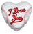 I Love You Heart Baseball 18″ Foil Balloon by Convergram from Instaballoons