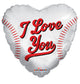 I Love You Heart Baseball 18″ Balloon