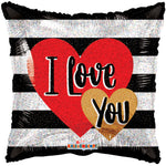 I Love You Hearts & Lines 18″ Foil Balloon by Convergram from Instaballoons