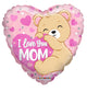 I Love You Mom Bear Hearts 18″ Balloon