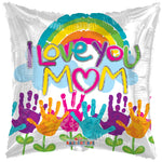I Love You Mom Handprints 18″ Foil Balloon by Convergram from Instaballoons