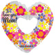 I Love You Mom Heart (requires heat-sealing) 9″ Balloon