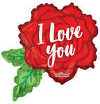 I Love You Rose (requires heat-sealing) 12″ Foil Balloons by Convergram from Instaballoons