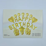 Imported Happy Birthday Gold Balloon Bouquet Banner