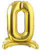 Number 0 Gold Standing 28″ Balloon