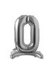 Number 0 Silver Standing 28″ Balloon