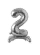 Number 2 Silver Standing 28″ Balloon