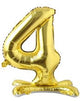 Number 4 Gold Standing 28″ Balloon