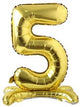 Number 5 Gold Standing 28″ Balloon