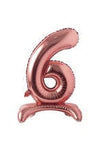 Imported Mylar & Foil #6 Rose Gold Standing 28″ Balloon