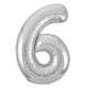 Number 6 Silver 34″ Balloon