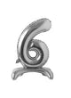 Number 6 Silver Standing 28″ Balloon