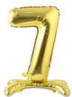 Número 7 Globo dorado de pie de 34″