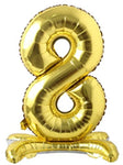 Imported Mylar & Foil #8 Gold Standing 28″ Balloon