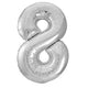 Number 8 Silver 34″ Balloon