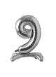 Number 9 Silver Standing 28″ Balloon