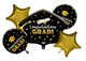 Bouquet Congrats Grad Gold Balloon