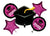 Imported Mylar & Foil Bouquet School Color Fuchsia Balloon