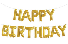 Imported Mylar & Foil Happy Birthday Banner Gold 16″ Balloon