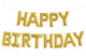 Happy Birthday Banner Gold 16″ Balloon