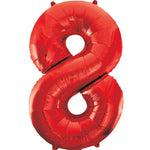 Imported Mylar & Foil Red Number 8 34″ Balloon