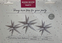 Imported Mylar & Foil White Starburst 40″ Balloon