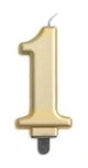 Number 1 Metallic Gold Candle