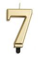 Vela Número 7 Oro Metálico