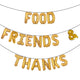 Juego de pancartas con globos FOOD FRIENDS &amp; GRACIAS