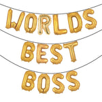 Juego de pancartas con globos WORLD'S BEST BOSS para el Día del Jefe