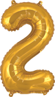 Gold Number 2 16″ Balloon