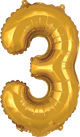 Gold Number 3 16″ Balloon