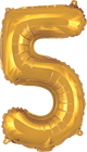 Gold Number 5 16″ Balloon