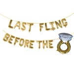 LAST FLING BEFORE THE RING 16" Balloon Phrase Banner Set with Giant Ring Balloon