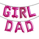 Conjunto de pancartas con globos GIRL DAD