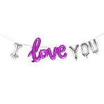I LOVE YOU 16" Balloon Phrase Banner Set with 24" Script LOVE Balloon