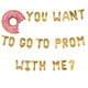 baile de gala conmigo? Juego de pancartas de globos de promoción de Donut Pun