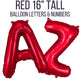 Red 16" Small Balloon Letters and Numbers