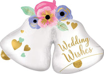 instaballoons Mylar & Foil Wedding Wishes Bells 33″ Balloon