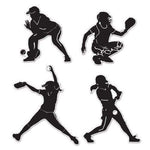 instaballoons Party Supplies Softball Silhouette Decorations (4 piece set)
