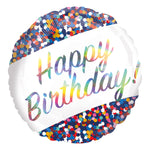 Iridescent Birthday Confetti 18″ Foil Balloon by Anagram from Instaballoons