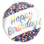 Iridescent Birthday Confetti 18″ Foil Balloon by Anagram from Instaballoons