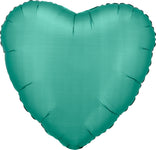 Jade Green Satin Luxe Heart 19″ Foil Balloon by Anagram from Instaballoons